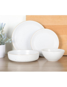 Juego de Vajilla Gibson Home Dinah 16 Piezas Cerámica Blanco 2