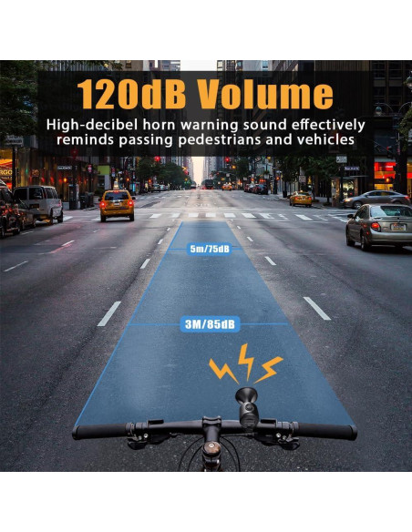 Timbre Eléctrico de Bicicleta LESOVI EH-2 120dB Impermeable