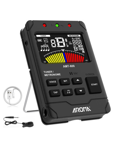 Metrónomo Digital 3 en 1 Afinador Generador de Tonos