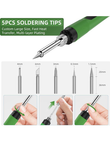 Kit de Soldador Crtsweker 190W LED Temperatura Ajustable