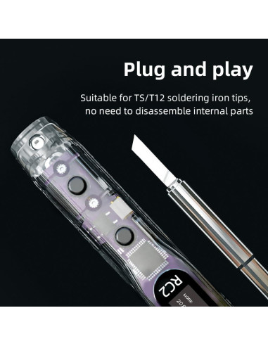 HGLRC Soldador RC2 65W 24V Portátil con Pantalla OLED