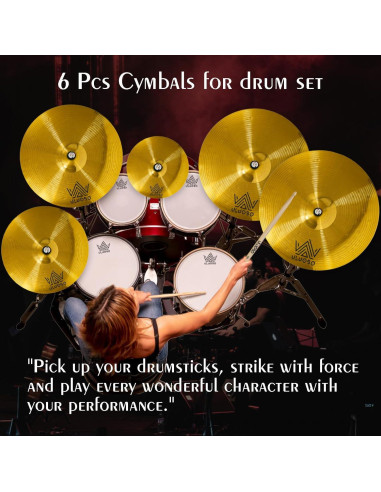 Set de Platillos de Batería ULUOBO 6 Piezas 10-20 cm
