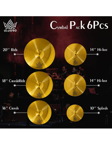 Set de Platillos de Batería ULUOBO 6 Piezas 10-20 cm