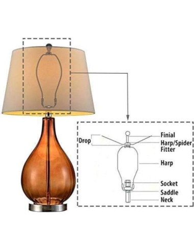 Soporte de Lámpara ECUDIS 25,4 cm con Remate de Bola