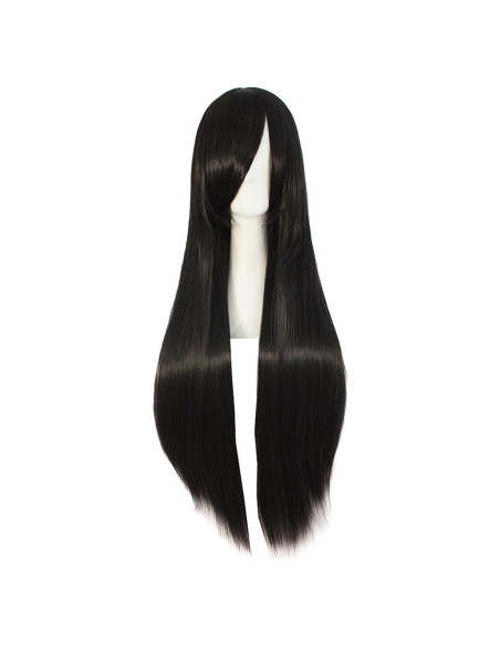 Peluca Larga Recta MapofBeauty 80cm Negra para Disfraces
