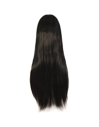 Peluca Larga Recta MapofBeauty 80cm Negra para Disfraces