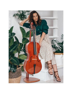 Soporte para Violonchelo Musbeat de Madera Caoba 4/4 a 1/8 2