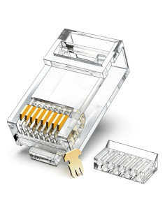 Conectores RJ45 Cat6 CNCOB 100pcs UTP Baño de Oro 24K