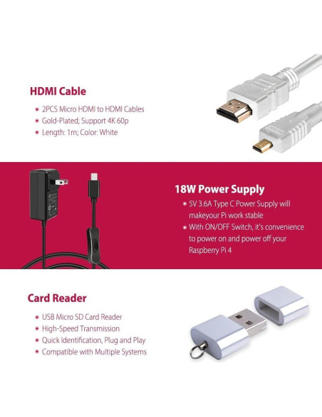 Kit GeeekPi Raspberry Pi 4B 4GB con Accesorios y Caja