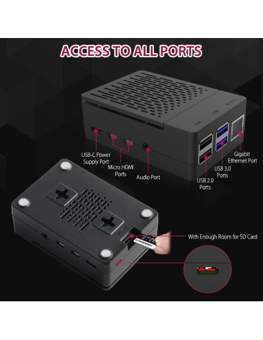 Kit GeeekPi Raspberry Pi 4B 4GB con Accesorios y Caja