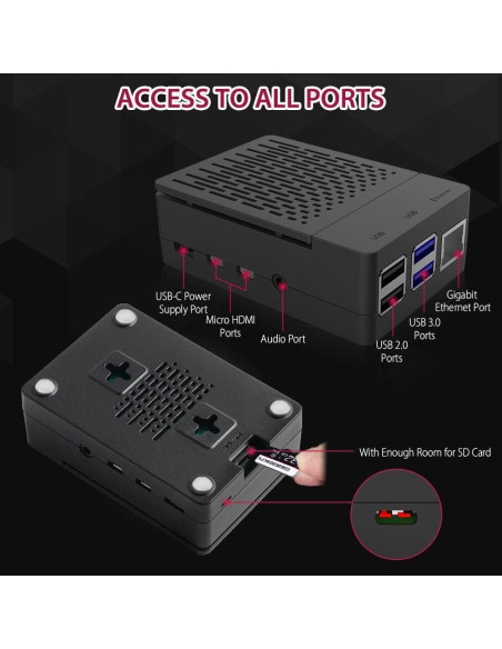 Kit GeeekPi Raspberry Pi 4B 4GB con Accesorios y Caja