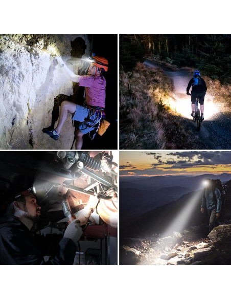 Linterna Frontal Recargable LED Blukar K9111 2000L IPX5 2 Paquete