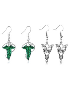 Pendientes Arwen Evenstar LIWWEC Joyería Élfica 3,81 cm
