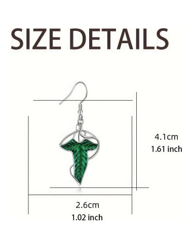 Pendientes Arwen Evenstar LIWWEC Joyería Élfica 3,81 cm