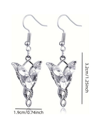 Pendientes Arwen Evenstar LIWWEC Joyería Élfica 3,81 cm