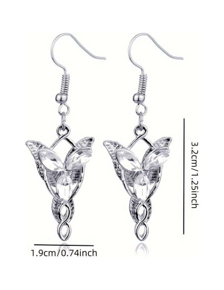 Pendientes Arwen Evenstar LIWWEC Joyería Élfica 3,81 cm
