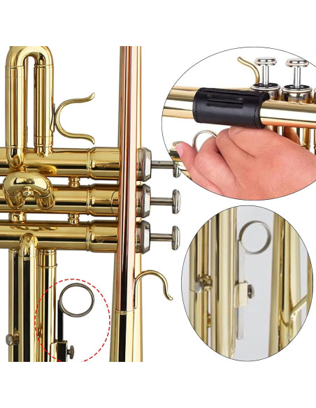 Anillo de dedo deslizante para trompeta Cheerock 3 piezas