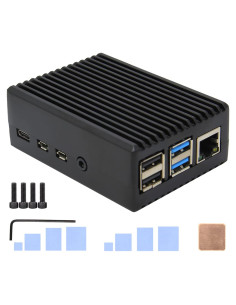 Caja de Aluminio Geekworm para Raspberry Pi 4 Modelo B