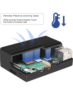 Caja de Aluminio Geekworm para Raspberry Pi 4 Modelo B 2