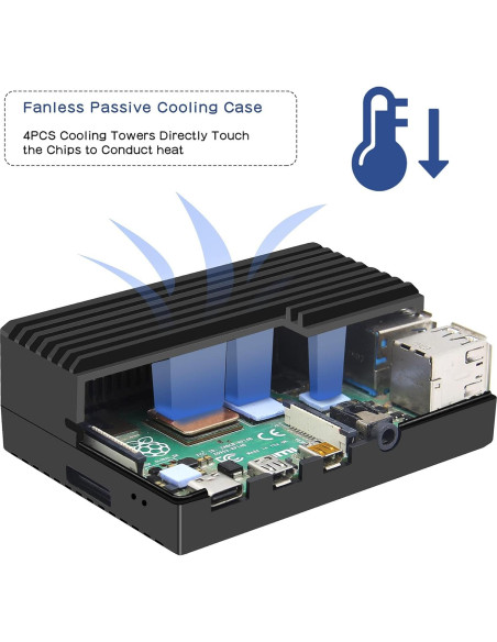 Caja de Aluminio Geekworm para Raspberry Pi 4 Modelo B