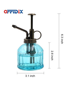 Botella Spray Vidrio OFFIDIX 200ml Azul Regadera Plantas 2