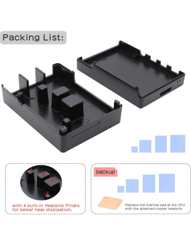 Caja de Aluminio Geekworm para Raspberry Pi 4 Modelo B