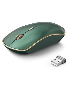 JOYACCESS Ratón Inalámbrico Silencioso Verde 5 Niveles DPI