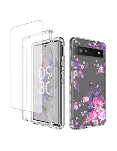 Funda Bumper Rosa para Google Pixel 6A con Protector de Pantalla