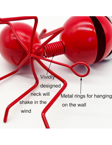 Set de 4 Hormigas Rojas Decorativas de Metal Cruis Cuka