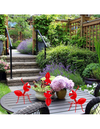 Set de 4 Hormigas Rojas Decorativas de Metal Cruis Cuka