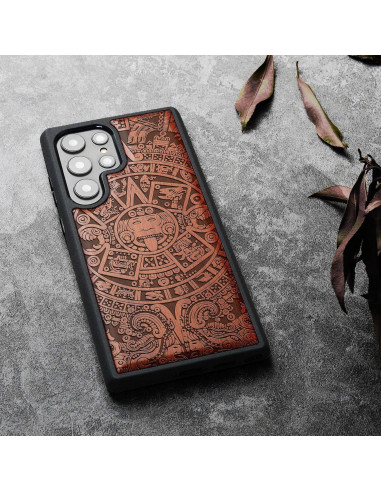 Funda de Madera Carveit para Galaxy S24 Ultra - Calendario Maya