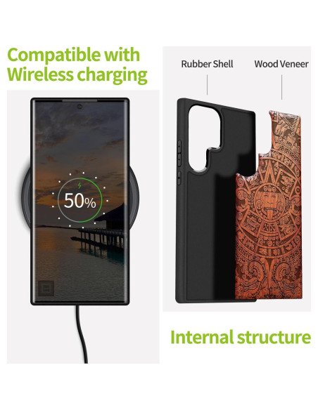 Funda de Madera Carveit para Galaxy S24 Ultra - Calendario Maya Funda de Madera Carveit para Galaxy S24 Ultra - Calendario Maya