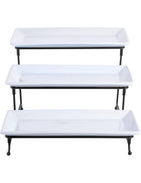 Vajilla Gibson Home Gracious Dining 3 Platos Rectangulares