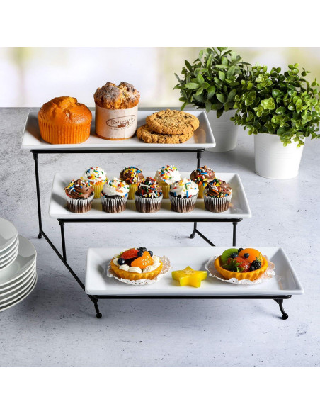 Vajilla Gibson Home Gracious Dining 3 Platos Rectangulares