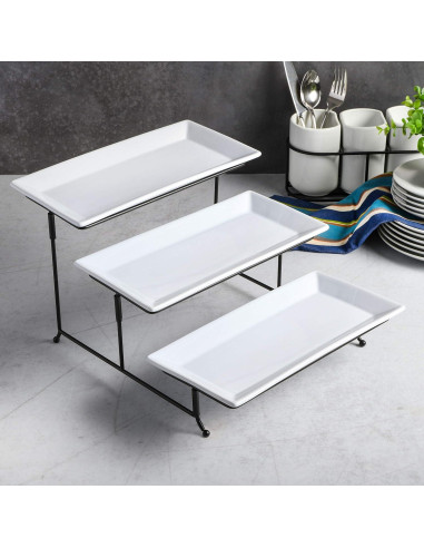 Vajilla Gibson Home Gracious Dining 3 Platos Rectangulares