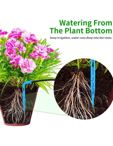 Sistema de riego por goteo solar SZXC 11.89m 3W 3000mAh 15 macetas