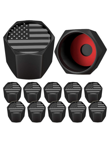 Tapas de Válvula Neumático SAMIKIVA con Bandera USA - 12 Pzas
