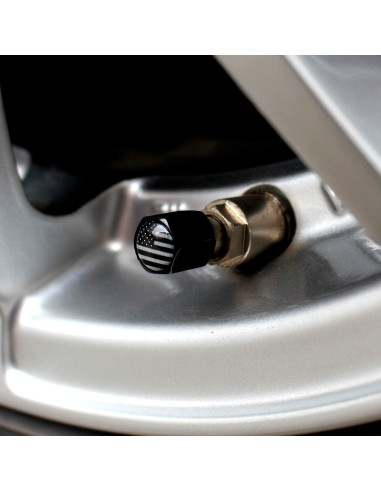 Tapas de Válvula Neumático SAMIKIVA con Bandera USA - 12 Pzas