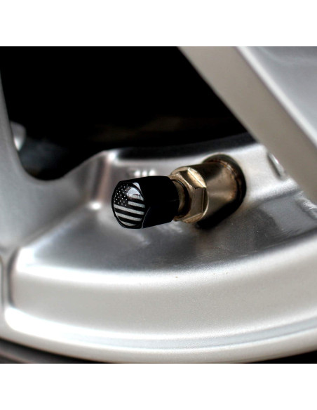 Tapas de Válvula Neumático SAMIKIVA con Bandera USA - 12 Pzas