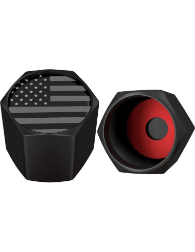 Tapas de Válvula Neumático SAMIKIVA con Bandera USA - 12 Pzas