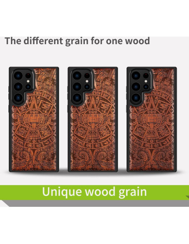 Funda de Madera Carveit para Galaxy S24 Ultra - Calendario Maya