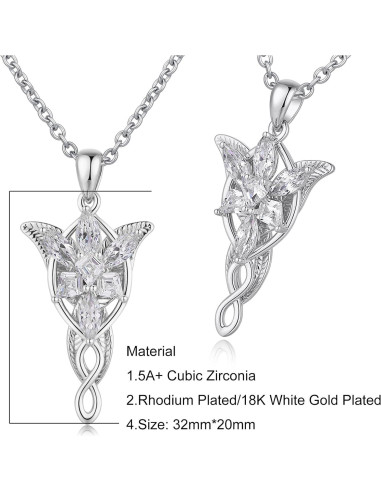 Collar Arwen Evenstar Oro Blanco 18K 45.72 cm Joyería Mujer