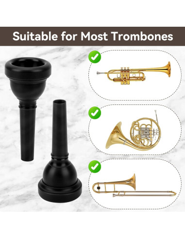 Boquilla de Trombón HERCHR Negra 10x4x4 cm para Trompeta
