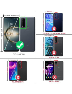 Funda TJS para TCL 30V 5G con Protector de Pantalla y Soporte 2