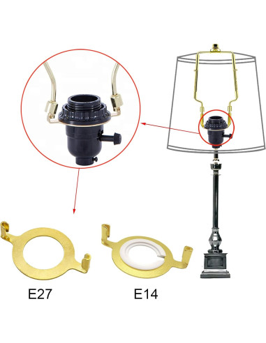 Adaptador E27 a E14 ECUDIS con Anillos Reductores de Pantalla
