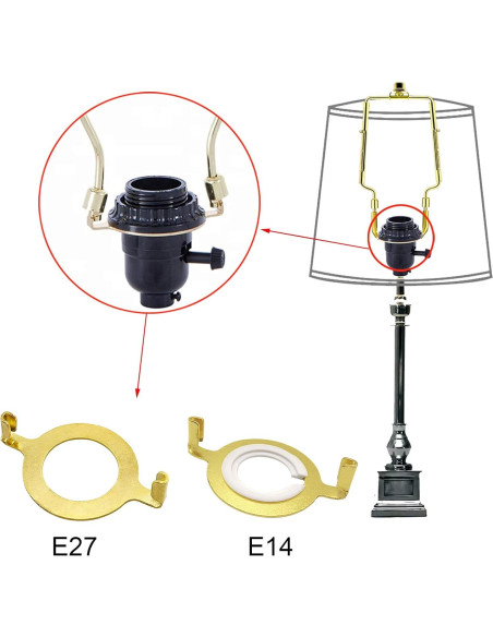 Adaptador E27 a E14 ECUDIS con Anillos Reductores de Pantalla