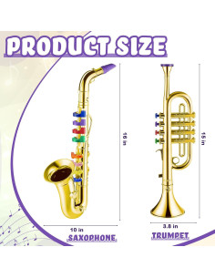 Set de Instrumentos Musicales Lewtemi Trompeta y Saxofón 2