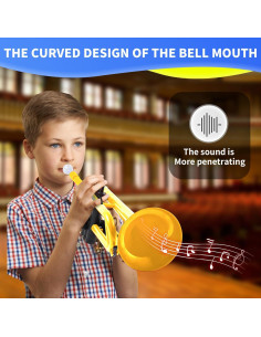 Trompeta Bb PAMPET Amarilla Profesional para Estudiantes 2