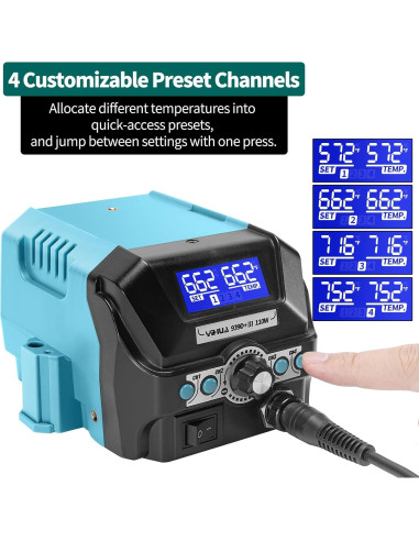 Estación de Soldadura YIHUA 939D+ III 110W LCD 4 Canales