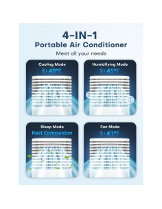 Acondicionador de Aire Portátil CENSTECH DL3 4-en-1 2 Galones 2